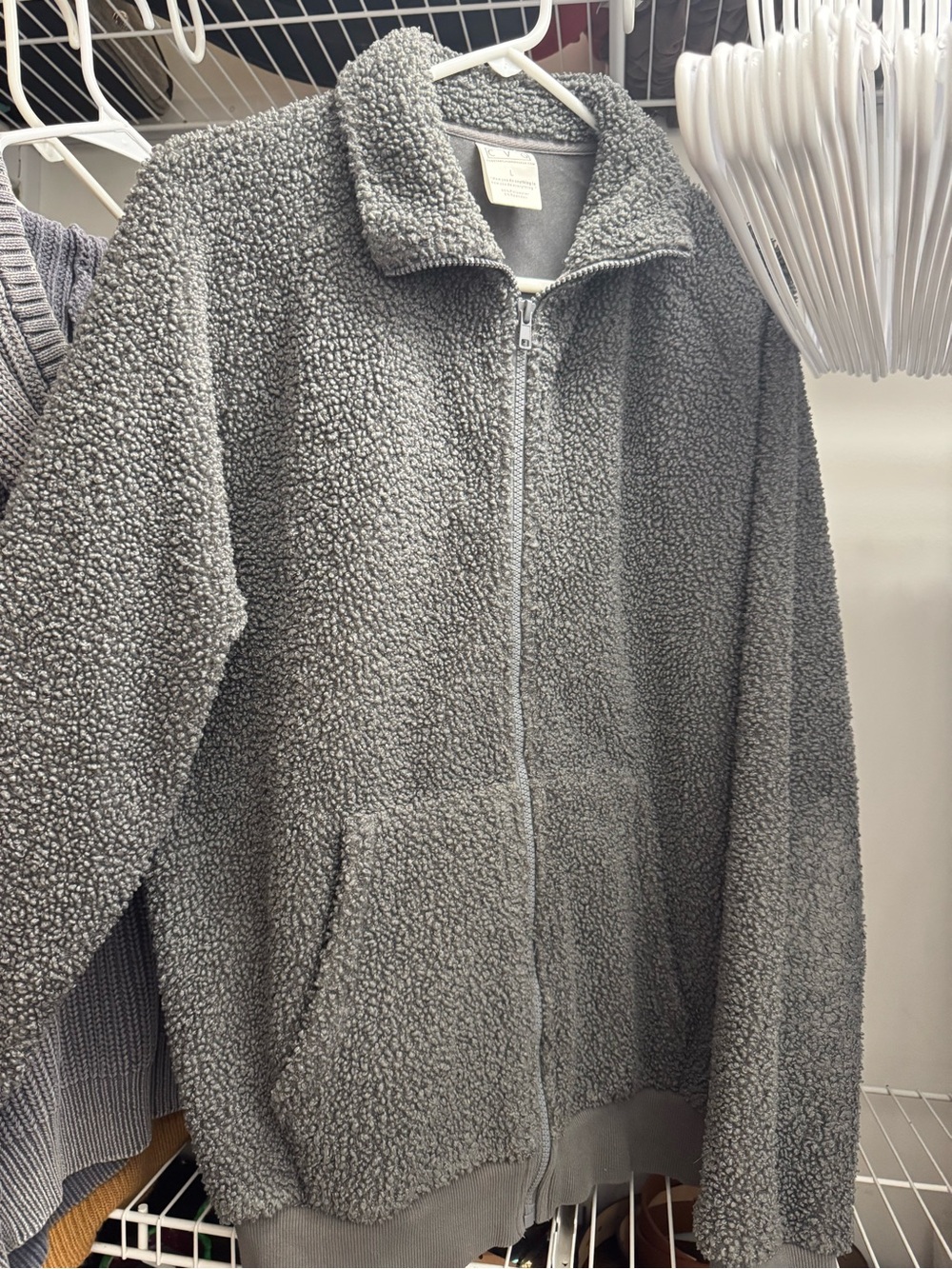 Constantly Varied Gear -CVG- Gray Sherpa Zip-Up Jacket